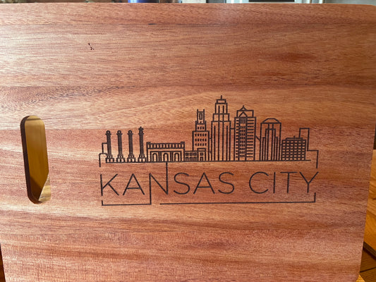 KC skyline cutting board