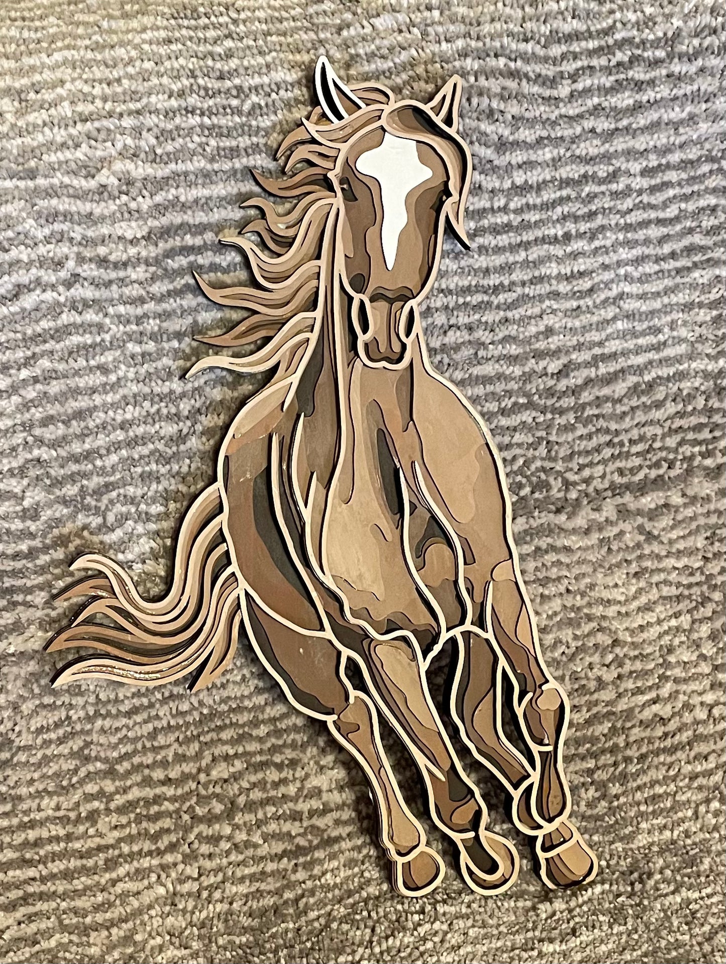 Wooden horse wall decoration